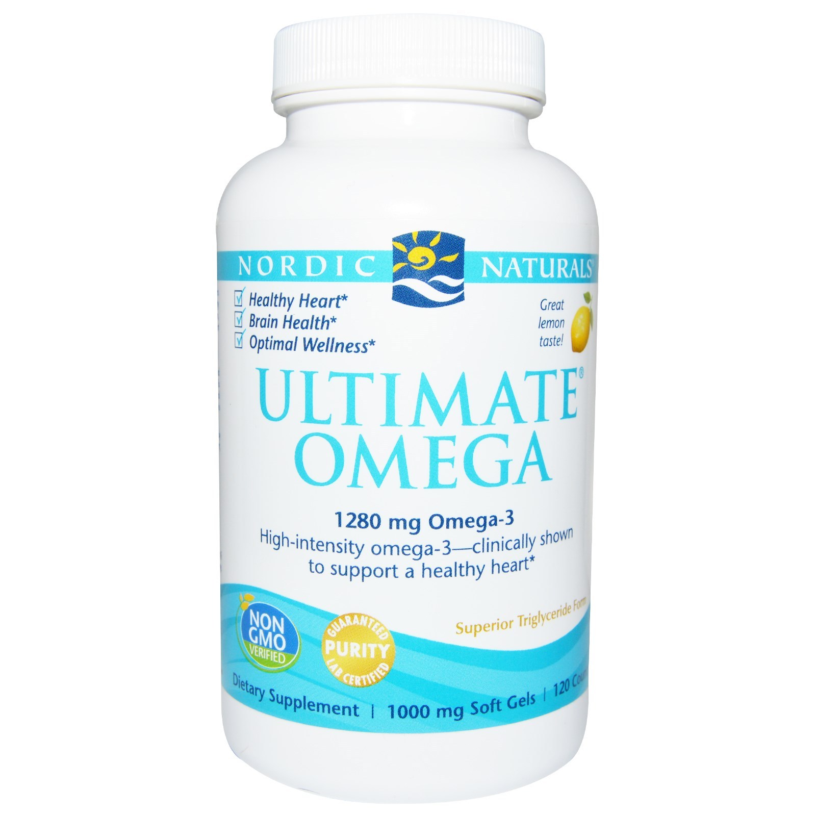 Ultimate Omega, Lemon Flavor, 120 Soft Gels - Nordic Naturals