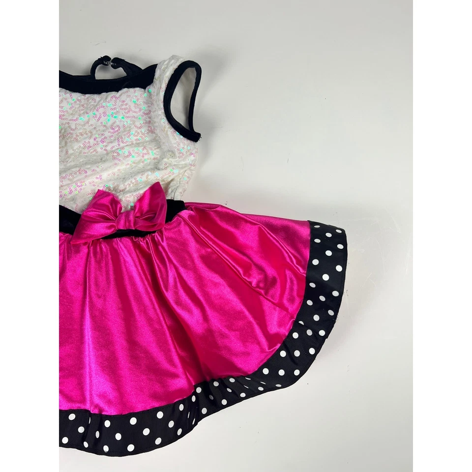 Disfraz de Baile Weissman XSC Lentejuelas Top Rosa Falda Lunares Cinta Niñas Foto 2 de 4