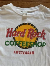 Vintage Hard Rock Cafe Coffee Shop Amsterdam Weed T Shirt White XL Single Stitch
