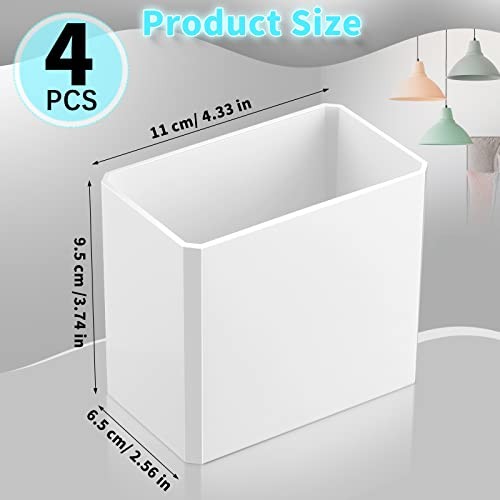 4 Pcs Wall Mounted Organizer Non-Drilling Adhesive Floating Shelf White Wall - Picture 5 of 7