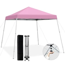 Instant Pop-up Canopy w/ Portable Carrying Bag & Straps UPF50+ Sun Shelter Pink