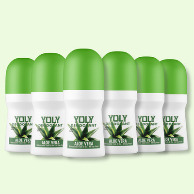 Yoly Roll-On Deodorant Aloe Vera  Soft, Refreshing Care (6-Pack)