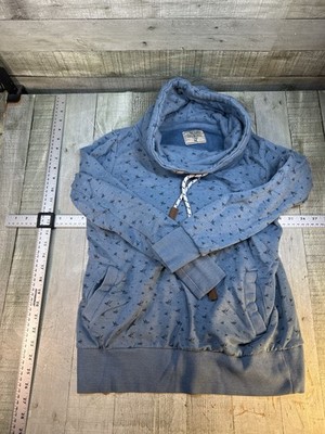 Multiblu Mens Medium Blue Bird Print Pullover Hoodie Surf Skate