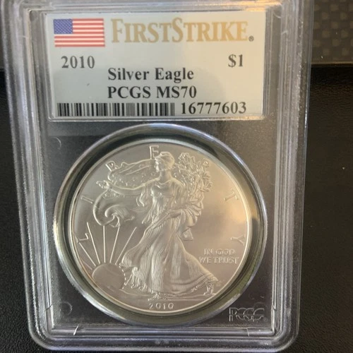 2010 American Silver Eagle Dollar PCGS MS70  Mint State Graded GEM First Strike