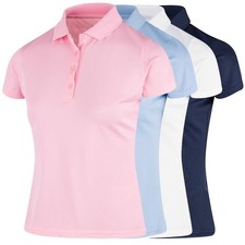 Ladies Polo Shirt Womens Golf Top Quick Dry Breathable Classic Island Green