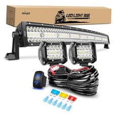33Inch LED 2Pcs Light Bar 33Inch 256LEDs Curved 2Pcs Pods Wiring harness