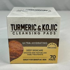 Turmeric  Kojic Cleansing Pads Ultra-Hydrating Organic 70 Count EXP 10/27