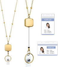 Retractable Badge Reel Lanyards with ID Holders, Lanyards for ID Badges New Bead