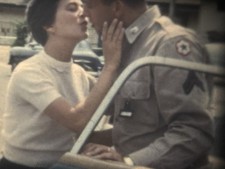 US Army Soldier Leaving USO Philadelphia PA 1950s 8mm Film Reel Home Movie