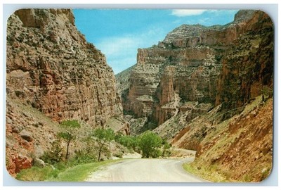 c1950's Rugged Cliffs at Entrance to Shell Canyon Big Horn Mountains WY Postcard