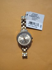 NINE WEST NW1662 Gold Tone Quartz Analog Women's Watch needs New Battery