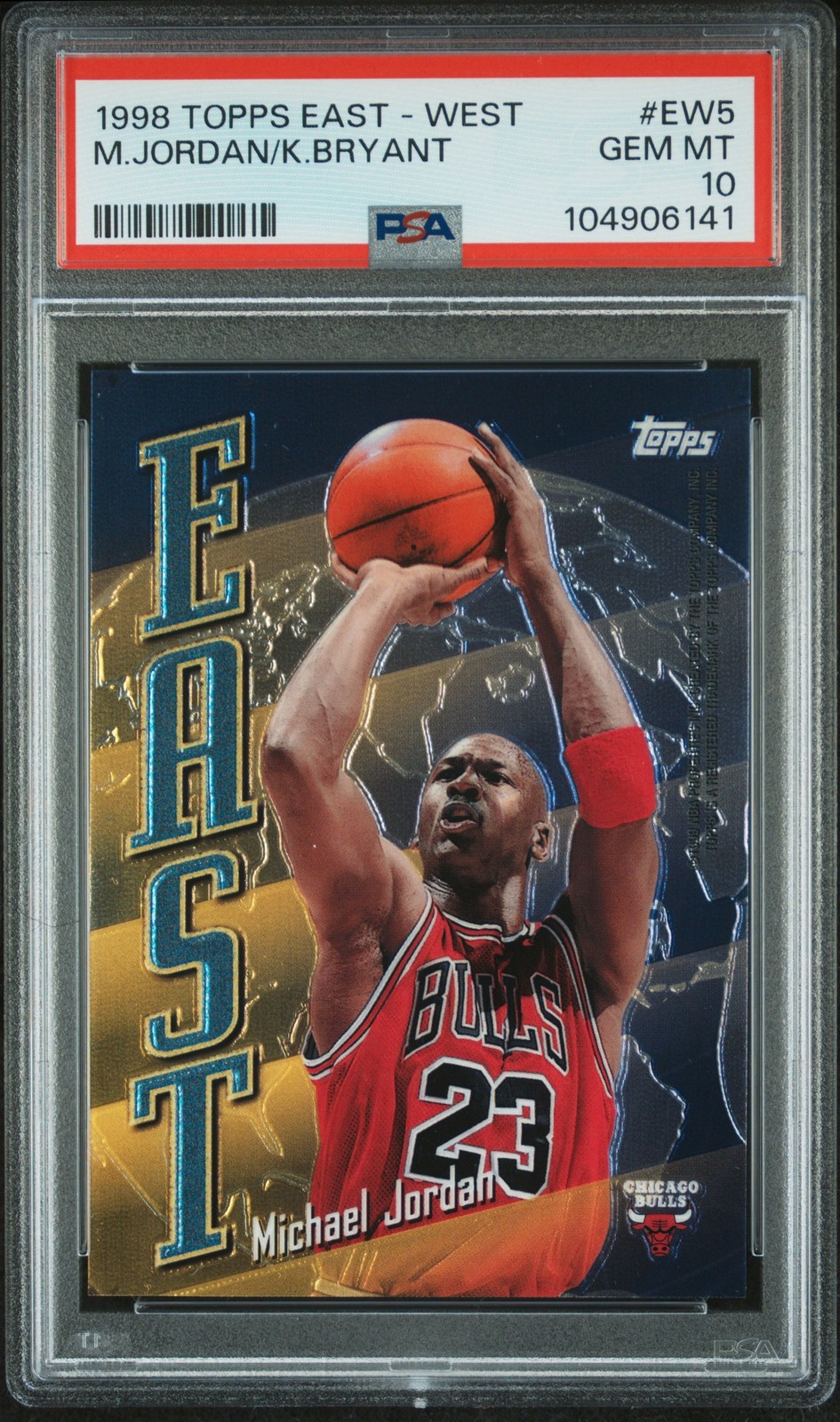 1998 TOPPS EAST - WEST #EW5 KOBE BRYANT/MICHAEL JORDAN PSA 10