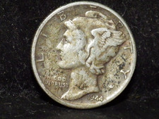 1944  Mercury  Silver dime coin ( FREE SHIPPING)