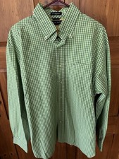 Vintage Tommy Hilfiger 80  s 2-Ply Fabric Shirt Mens Large Green Gingham Check