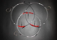 5Ft Surf Fishing Rig, 14/0 Inline Circle Hook, Wire-Bite Leader, Handmade, 3PACK