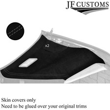 GREY STITCH CONVERTIBLE HARDTOP 2X REAR C PILLAR PU SUEDE COVERS FITS BMW E36