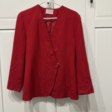 VTG Pendleton Women  s Red Wool Blazer,size 10P,holidays,flaw