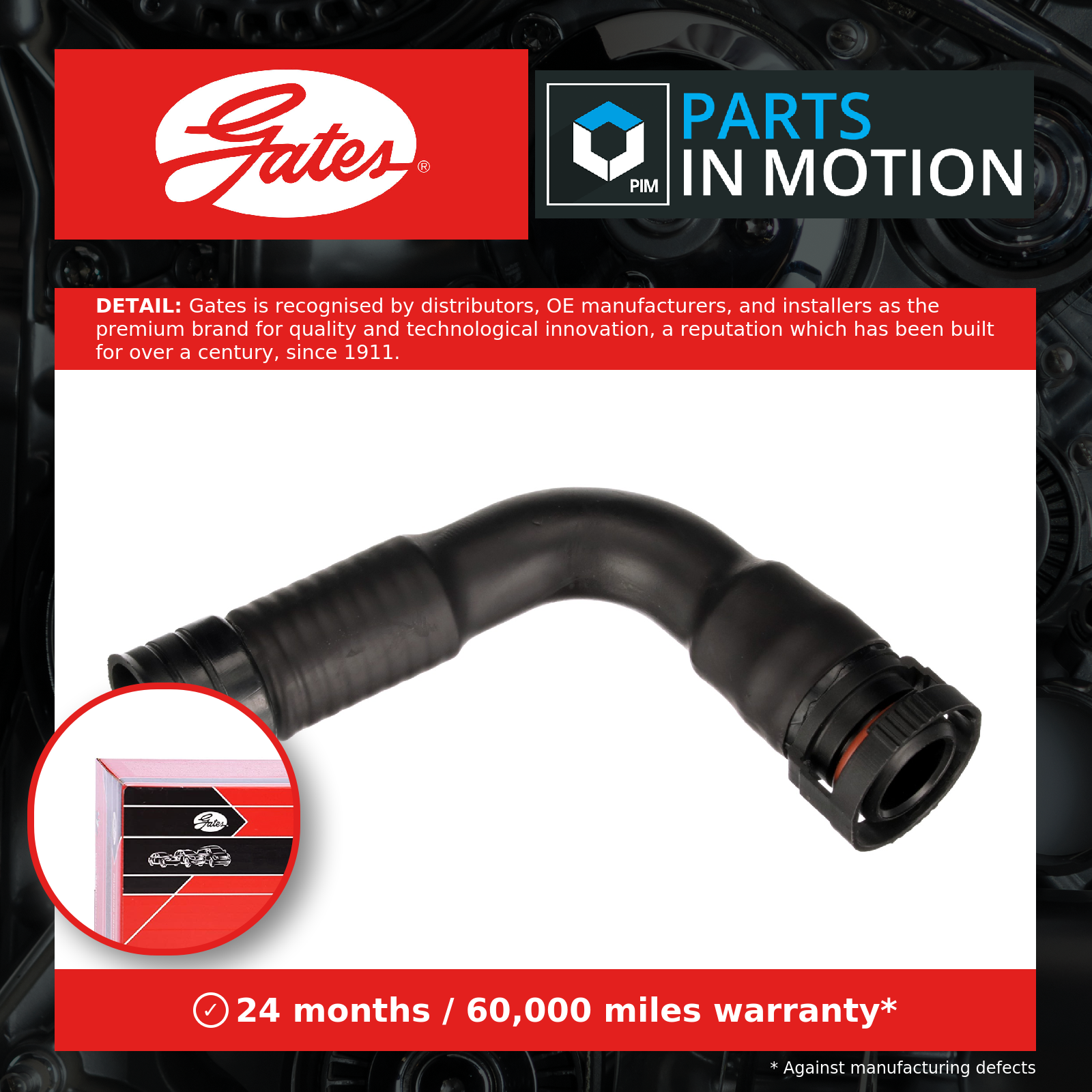 Crankcase Ventilation Hose Fits Audi A3 A6 Seat Altea Leon Skoda VW GATES EMH451 - Image 17