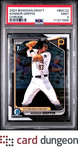 Konnor Griffin 2024 Bowman Draft #BDC22 Chrome - 111271888 PSA 9