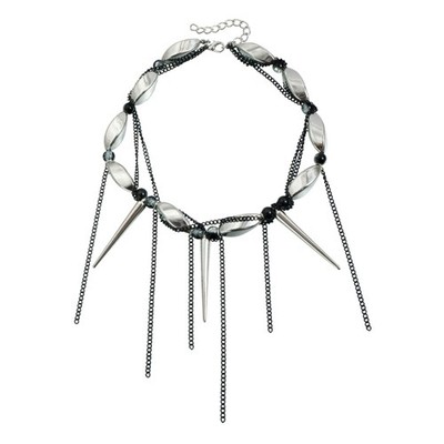 Unique Gothic Spiraled Bead Necklace Tassels Enhances Design for Trendy Lady