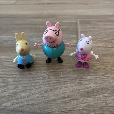 Peppa Pig Suzy Sheep Rare Outfit Daddy Pig Rebecca Rabbit Figure 2.5'' Tall TOY