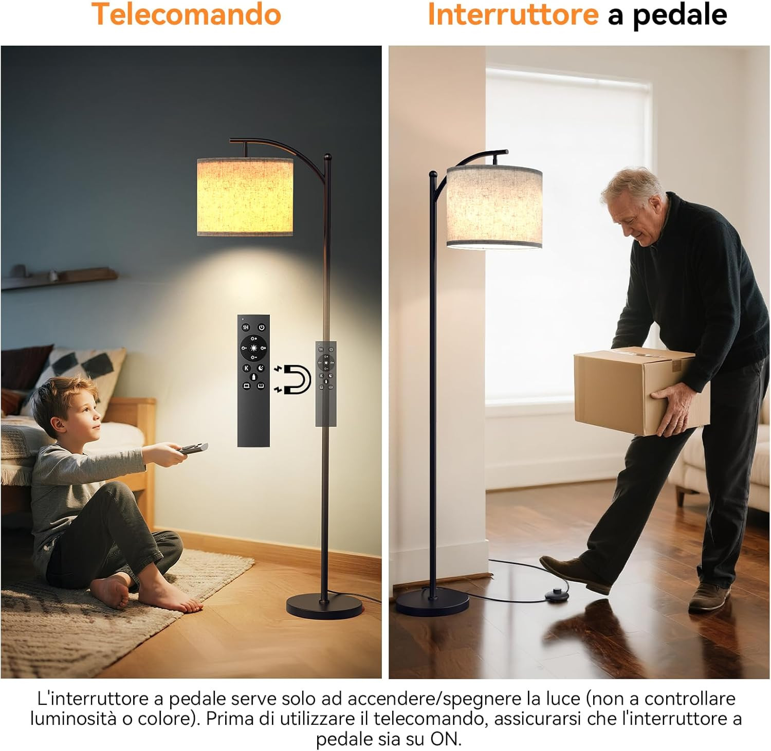 Lampada da terra regolabile per soggiorno 160 cm foto 3