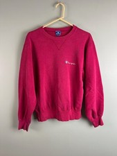 Vintage Champion Script Logo Sweatshirt Crewneck Size Large Pink Made In Usa 90s