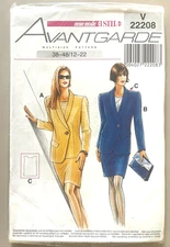 1980's Neue Mode Stil Misses' Jacket,Skirt,Top Pattern S22208 Size 12-22 UNCUT