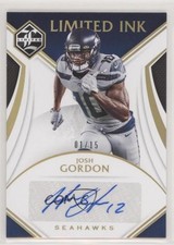 2019 Panini Limited Limited INK Gold Spotlight 1/15 Josh Gordon #LI-JG Auto fl4