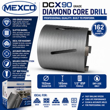 Mexco DCX90 Slotted Dry Diamond Core Drill 162mm Masonry Brick