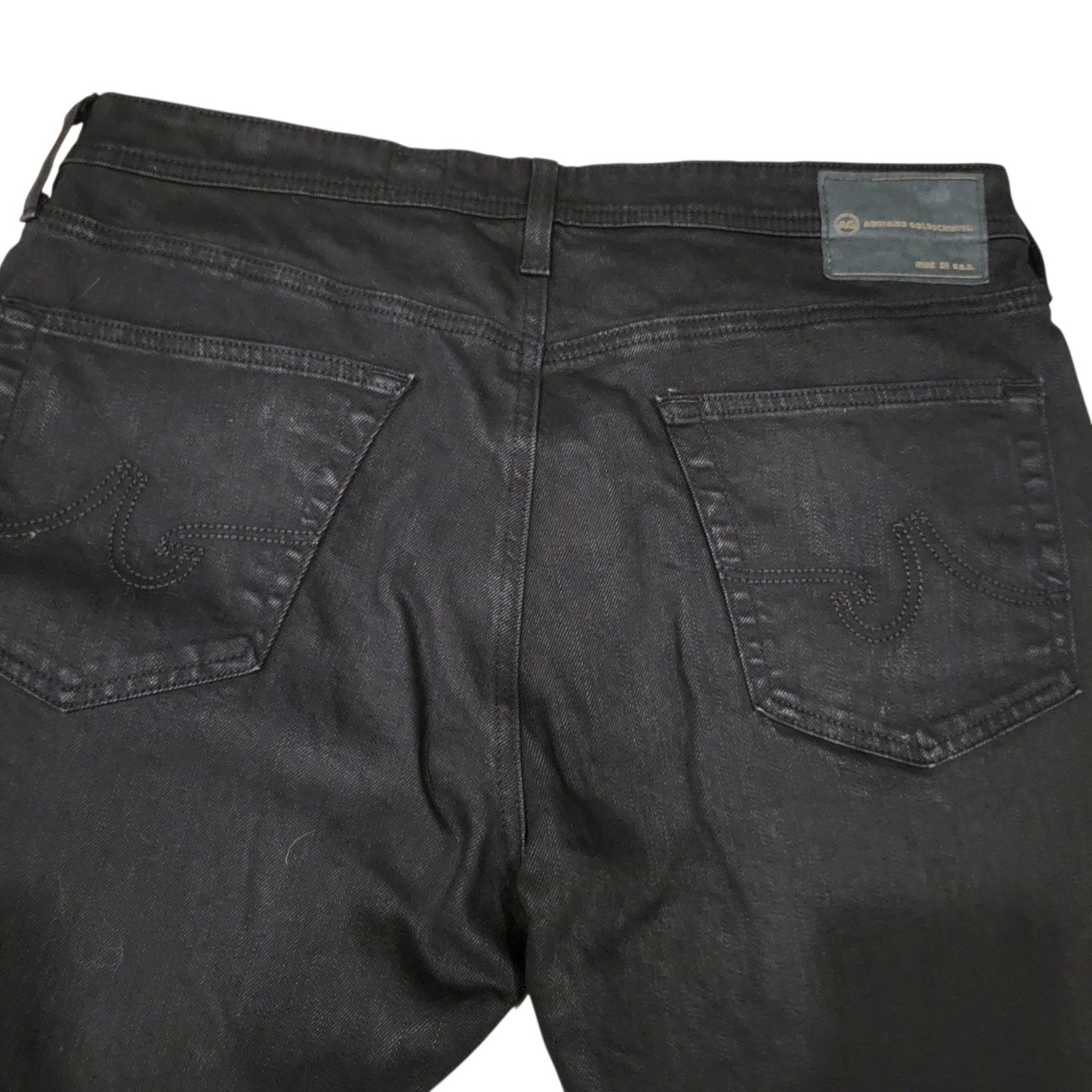 AG Adriano Goldschmied The Protégé Straight Leg Black Denim Jeans Sz 36 I384 thumbnail 2