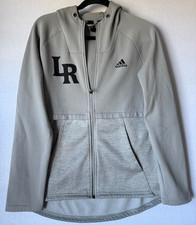 Adidas Climawarm Hoodie 12-14 Youth Gray Full Zip LR Logo Pockets Athletic