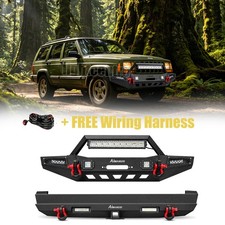 Aaiwa Fits 1984-2001 Jeep Cherokee Xj New Front Or Rear Bumper With Led Lights