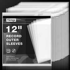 100 Pack Clear LP Vinyl Outer Sleeves Protective Record Album Cover Storage