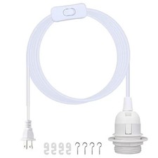 16FT Plug in Pendant Light Cord, Lamp Kit with E26/E27 Light Socket, Hanging ...