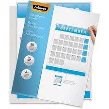 Fellowes Self Adhesive Laminating Sheets 12"L x 9.25"W 50 Sheets
