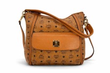 Borsa a tracolla MCM 2Way Hobo Bag marrone cognac borsa bag borsa a mano stampa logo