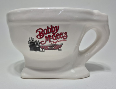 Bobby McGees Conglomeration Toilet Bowl Coffee Mug Novelty Ceramic VTG 1970s era