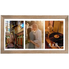 8x16 Collage Picture Frame with Mat, Display 3 Pcs 4x6 Photos or 8x16 Picture...