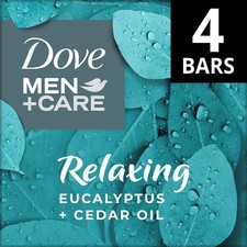 Dove Men Care Cleansing Bar Relaxing - Eucalyptus and Cedar Oil - 4 x 5 oz
