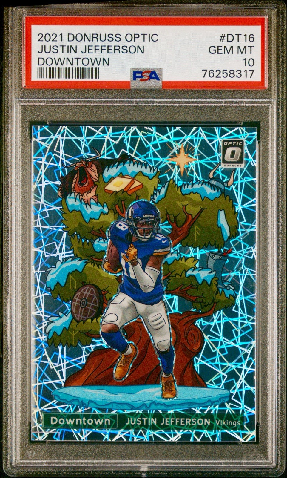 2021 Justin Jefferson Donruss Optic Downtown Prizm Lazer PSA 10 #DT-16 Laser SP