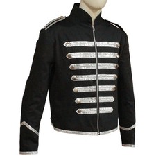 MCR Nero Parata Militare Giacca Cappotto Ispirato Argento Costume Intrecciato
