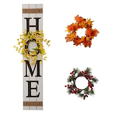 Glitzhome Wooden Welcome Home Porch Sign with Interchangeable 42”H White