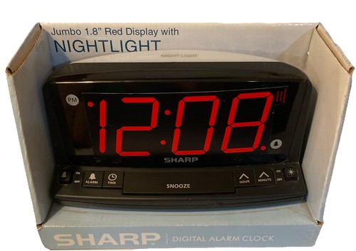 Sharp SPC1225 Night Light Alarm Clock with Jumbo Red LED Display W Manual.Tested - Picture 2 of 5
