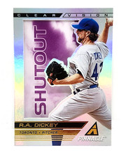 R.A. DICKEY ~ 2013 PANINI PINNACLE / CLEAR VISION #CV6 SHUTOUT TORONTO BLUE JAYS