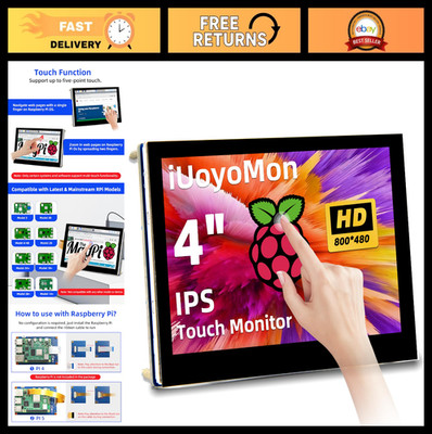 4.3'' Touchscreen Monitor for Raspberry Pi 5/4/3/B+/A+, 800x480 IPS Display, DSI