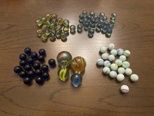 Bulk Lot 80 Old Vintage Marbles Assorted Colors  Designs