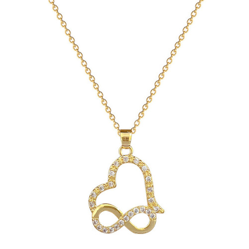Collana in acciaio inox ciondolo CUORE INFINITO ZIRCONE donna idea regalo - Foto 1 di 5