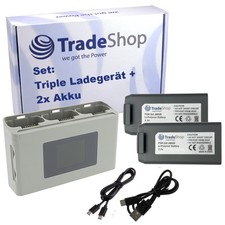 3in1 Set: 2x Li-Polymer Akku 2,25Ah + Ladegerät Powerbank für DJI Mavic Mini SE
