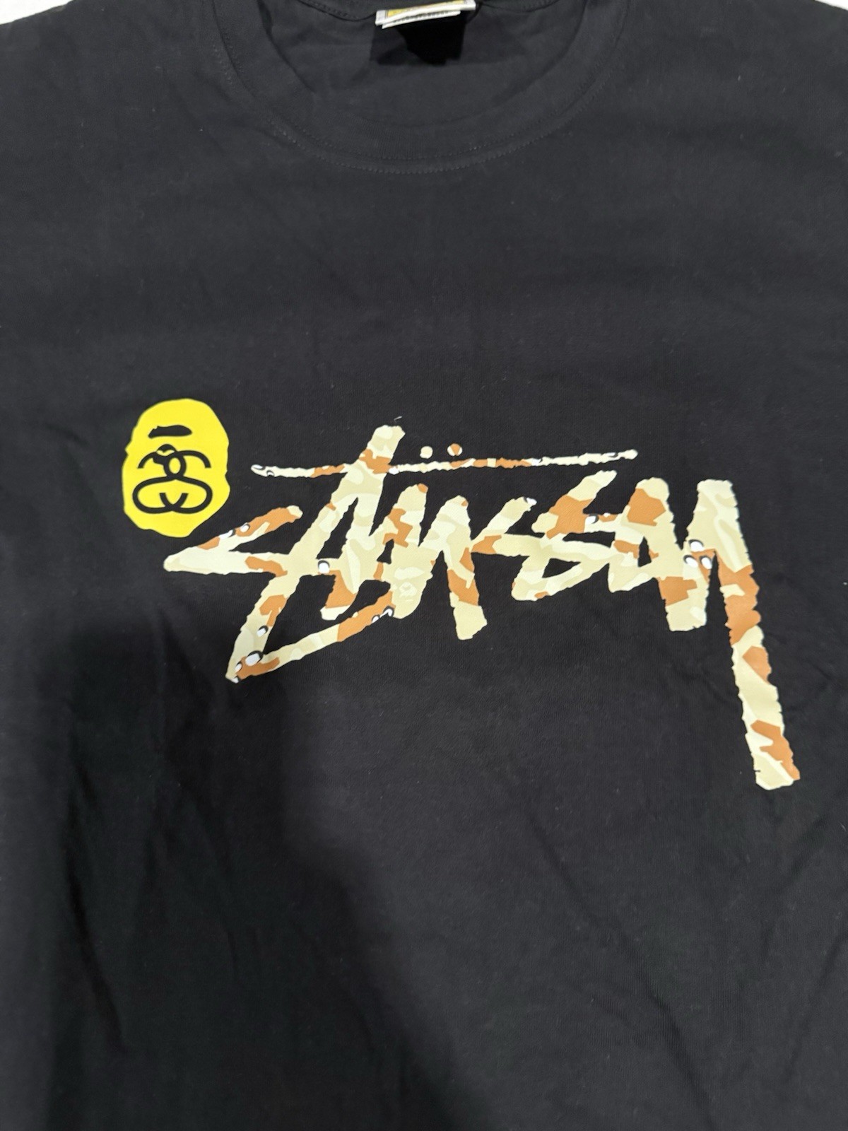 A Bathing Ape Stussy Black T-Shirt Size Small